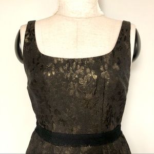 Elie Tahari black and gold brocade dress sz 2.